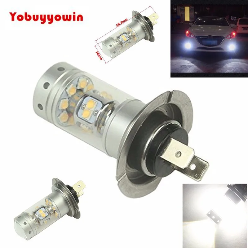 

2Pcs Super Bright H7 LED lights Fog Lights Sharp Chip 6000K 140W 1200lms High Power Fog Beam LED Lamp Driving DRL