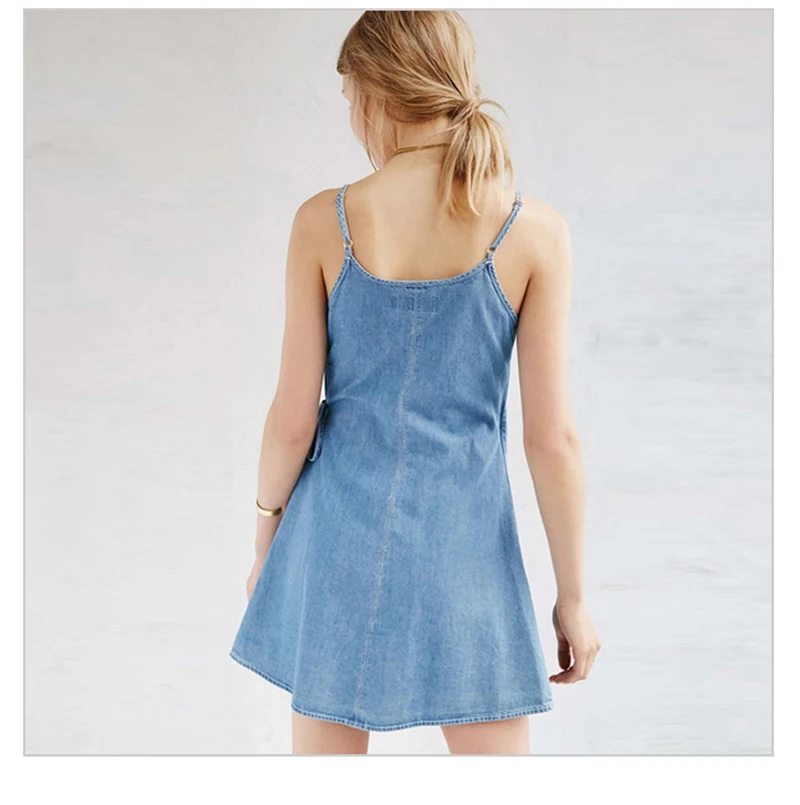 2018 Fashion Slim Sweet Jeans Dress Women Fashion Suspender Jean Dresses Sundress Denim Sexy Off Shoulder Jean Dress D8B95 (5)