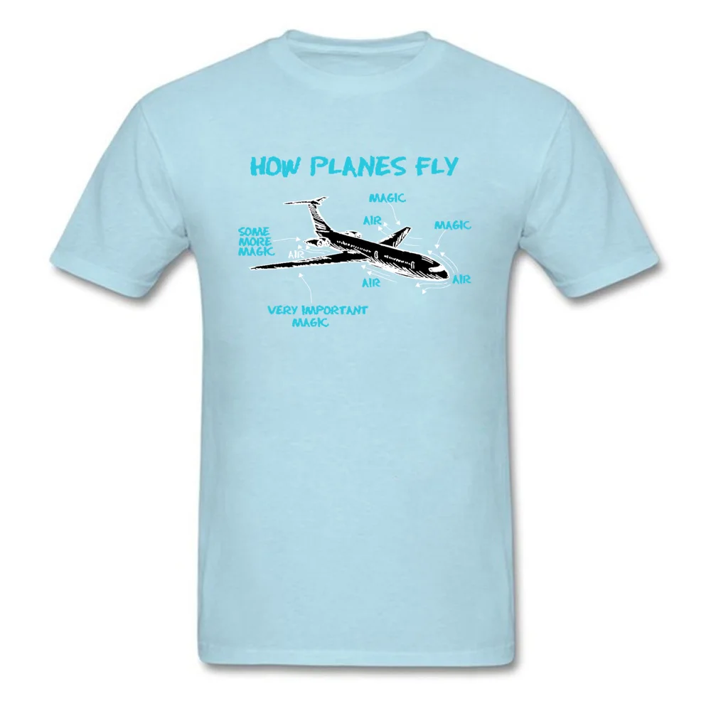 Принт инженера механического как самолет летают мужские футболки самолет схема шаблон Футболка день отца хлопок - Цвет: Light Blue