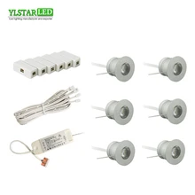 YLSTAR, дизайн, AC85-265V, встраиваемый, 6x4 Вт, мини Светодиодный точечный светильник, набор, шкаф, точечный светильник для потолка, встраиваемая лампа, 2 года гарантии