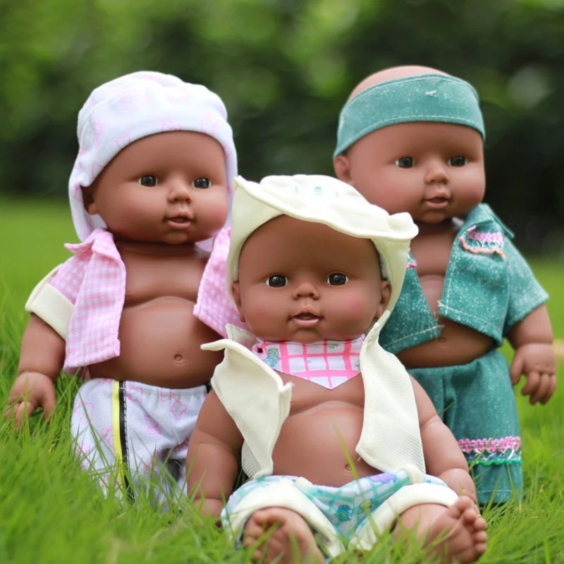 

30cm Silicone African Black Dolls Reborn Baby Dolls Boneca Rapauzel Newborn Lifelike Safety Eyes Children Birthday Gift