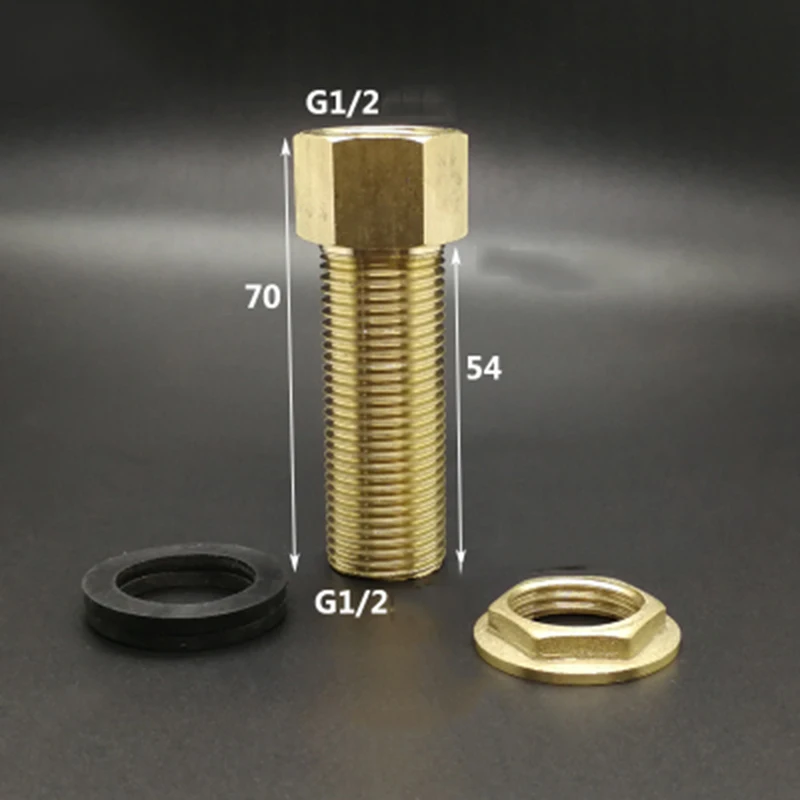 

1/2" BSP Male Female Thread Brass Single Loose Key Swivel Nut Pipe Fitting Joint Connector For Fish Water Tank Length 70mm