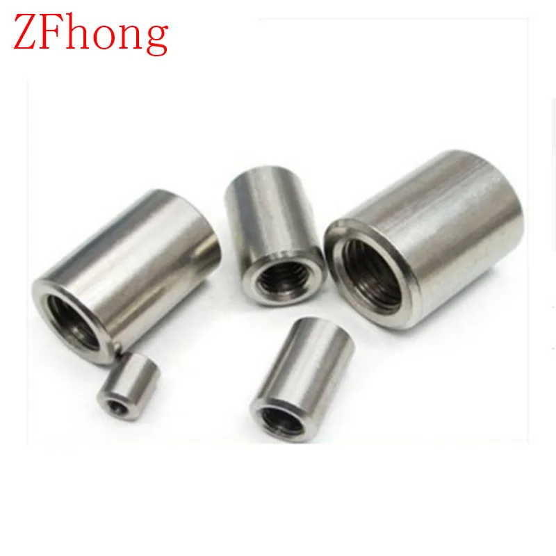 5PCS M10*120/25/30 Stainless steel 304 round coupling nut OD=20in Nuts
