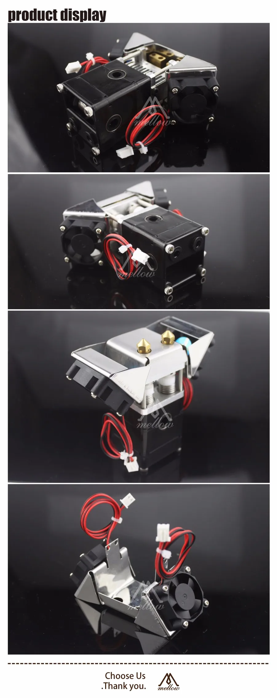 3D принтер Heaterblock Ultimaker 2+ UM2 Двойные головки экструдер Олссон Блок Комплект вентиляторов сопла 0,25-0,8 мм HotEnd для 1,75/3 мм