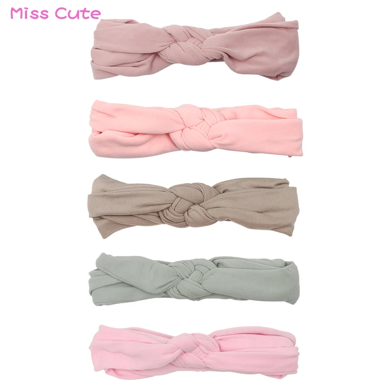 

Baby Turban Headband Cotton Solid Elastic Winter Headband Baby Girl Knotted Head Wrap Baby Turban Spandex Hair Accessories