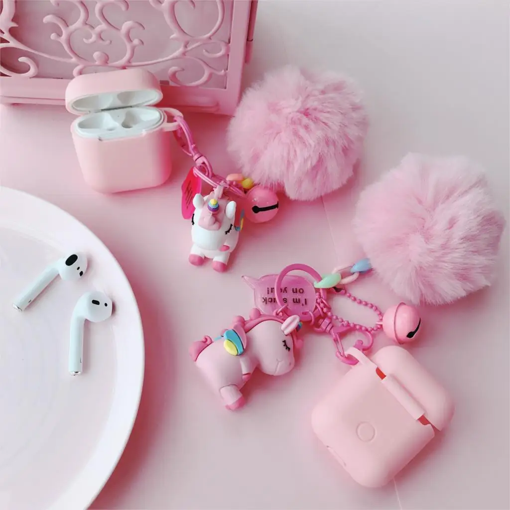 Для наушников airpods милый игрушечный мешок с единорогом для iphone защитный чехол