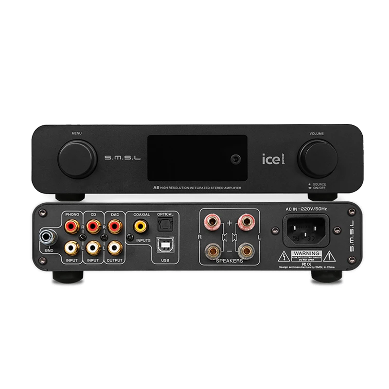  SMSL A6 HIFI amplificador Digital multifuncional DSD con DAC ICEPOWER 50AS * 2 SE módulo CM6632A + 
