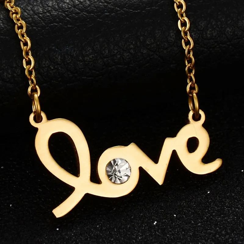 2016-New-Fashion-Stainless-Steel-Jewelry-Never-Fade-Choker-Necklace-CZ-Stone-Pendant-Love-Necklace-For (3)