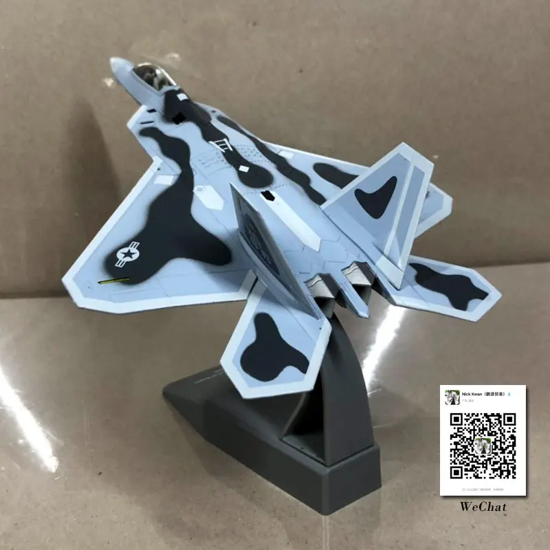 AMER 1/100 Scale Military Model Toys USAF F-22 Raptor Stealth Fighter Diecast Metal Plane Model Toy