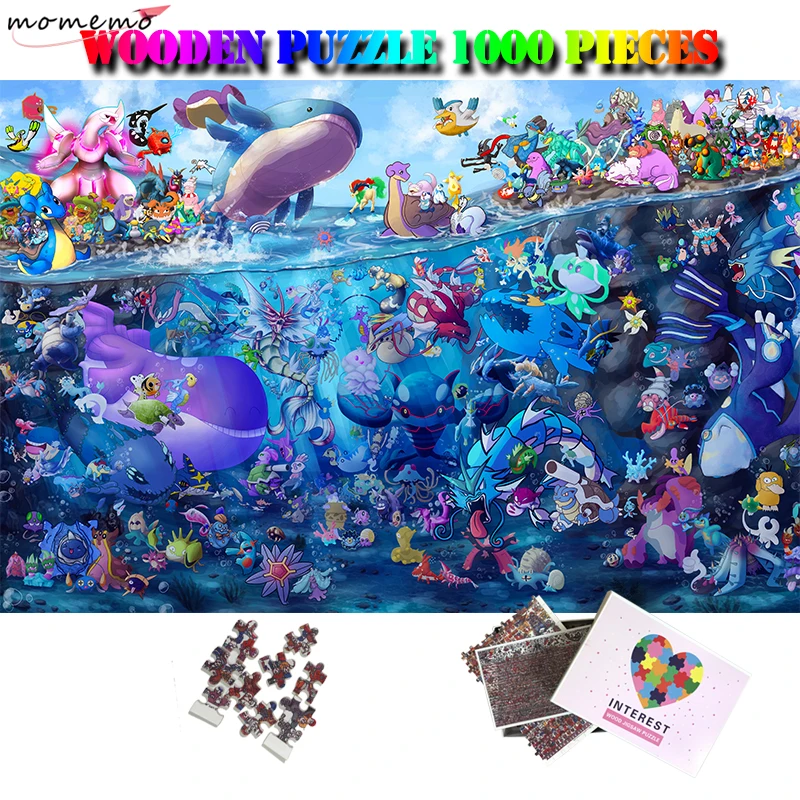 

MOMEMO 1000 Pieces Wooden Jigsaw Puzzle Water Pocket Little Monster Puzzles Toys Adults Kids Teens 1000 Puzzle Games Nice Gifts