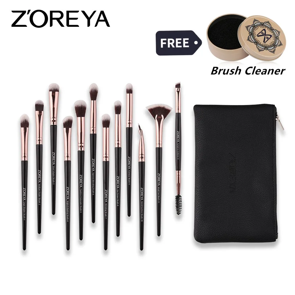 

12pcs/set Essential Eye Make Up Brushes Set Soft Hair Eyelash Eyebrow Eyeliner Blending Brush Maquiagem Eyes Makeup Brushes Kit