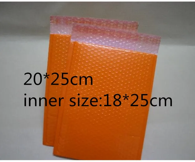 

Qi 10pcs/lot 20*25cm Plastic Shipping mailing bags Orange padded envelopes bubble mailers Red bubble bags for Craft/Jewelry