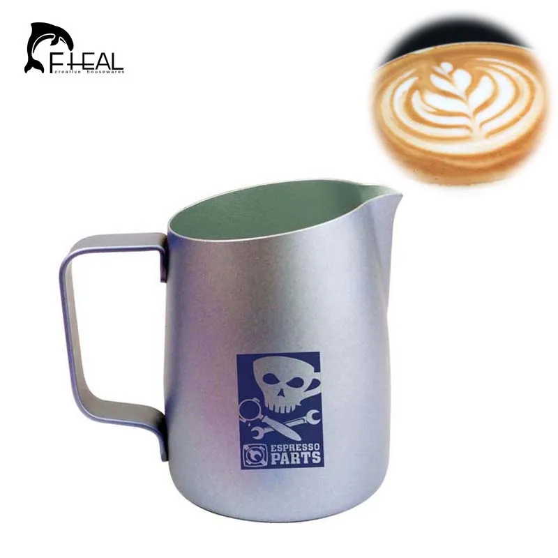 

FHEAL 1pc 400/700ml Teflon Non-stick Coffee Jug Coating Stainless Steel Espresso Milk Coffee Frothing Pitcher Barista Tools