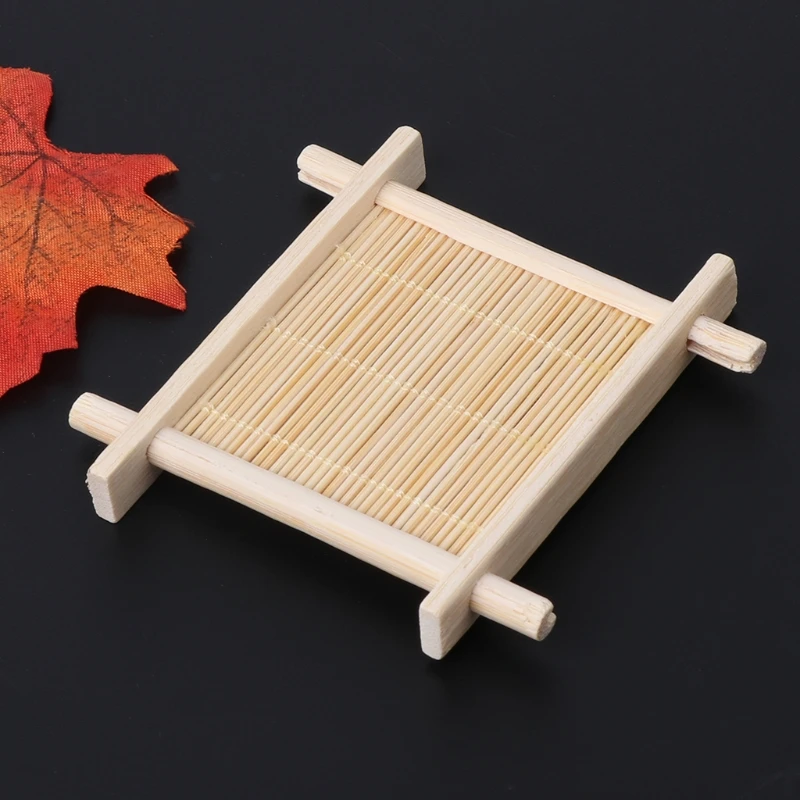 

1 Pc Bamboo Wooden Handmade Bathroom Soap Dish Holder Drain Storage Rack Shower Rack