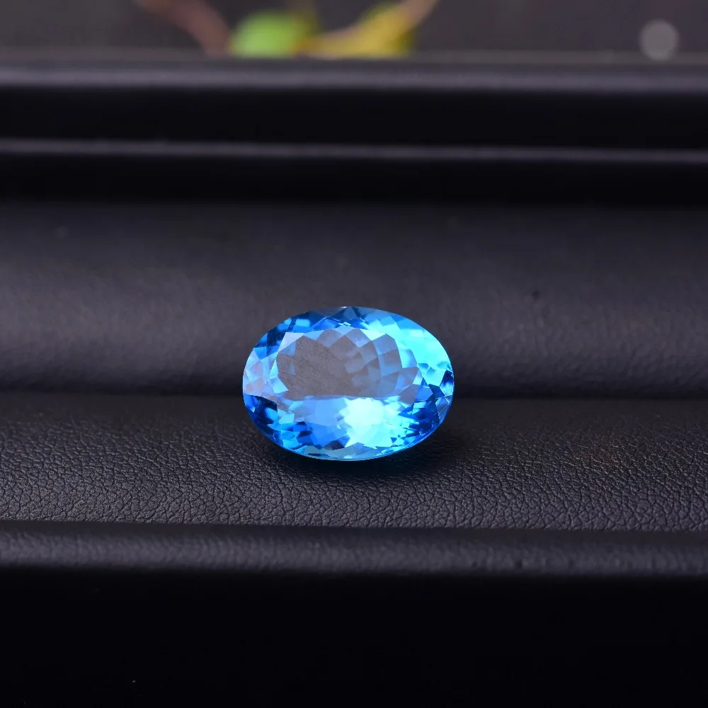 

11.39ct Blue Topaz 15.8*11.8*7.8mm oval Perfect quality gemstones