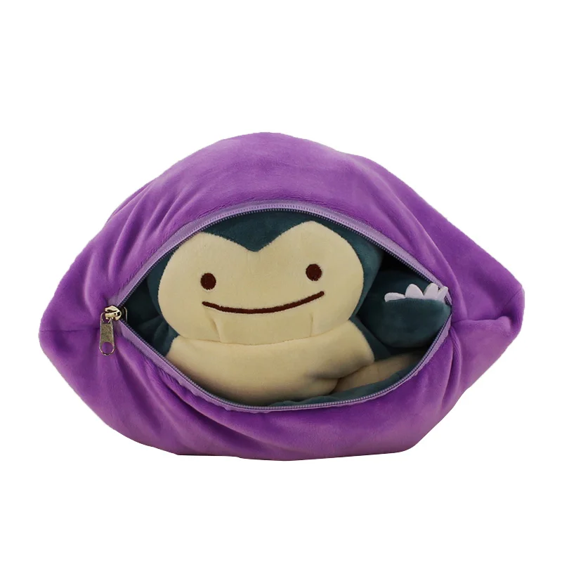 32 см сменные Два стиля в одном плюшевый снорлакс игрушка 2 в 1 Ditto Metamon Snorlax наизнанку двойная молния Япония плюшевая кукла