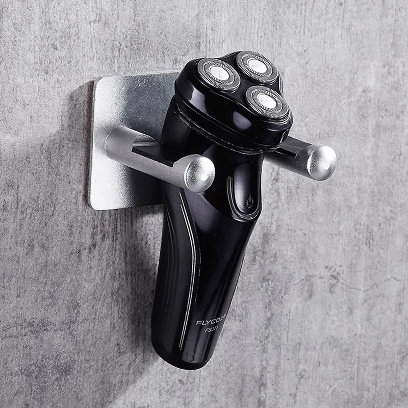 High quality bathroom hair dryer rack aluminum hair dryer bracket holder multi-functional  silver shelves bathroom storage