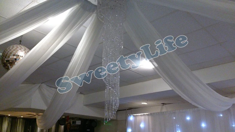 Us 179 0 Bruiloft 12 Stuks Plafond Drape Canopy Draperie Voor Decoratie Bruiloft Stof 0 45 M 8 M Per Stuk Dak Polyester Gebreide Stof In Vaandels