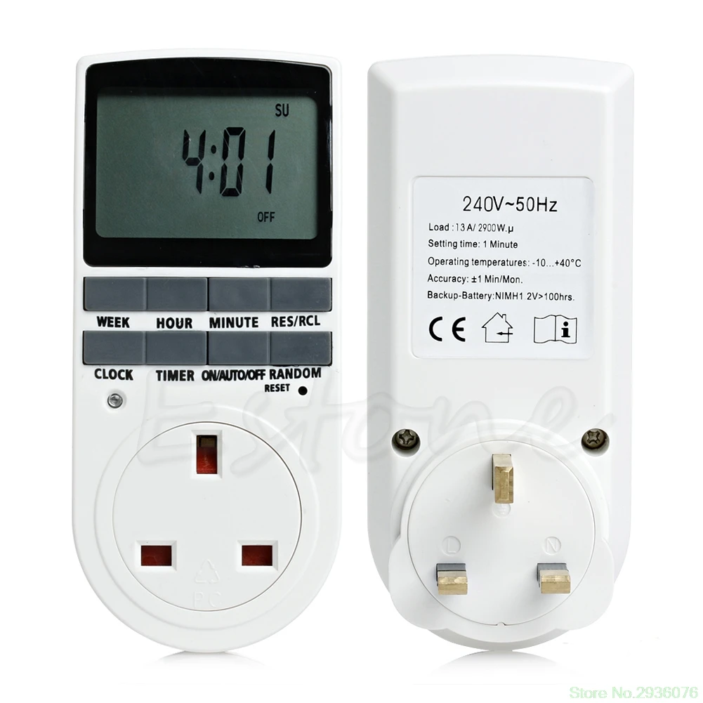 

New 12/24 Hour LCD Digital Electronic Plug-in Programmable Timer Switch Socket UK Drop Ship 11