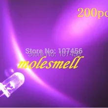 200 шт 5 мм Ультра яркий розовый светодиодный розовый светильник 5 мм светоизлучающий диод 5 мм прозрачная круглая Розовый светодиодный светильник