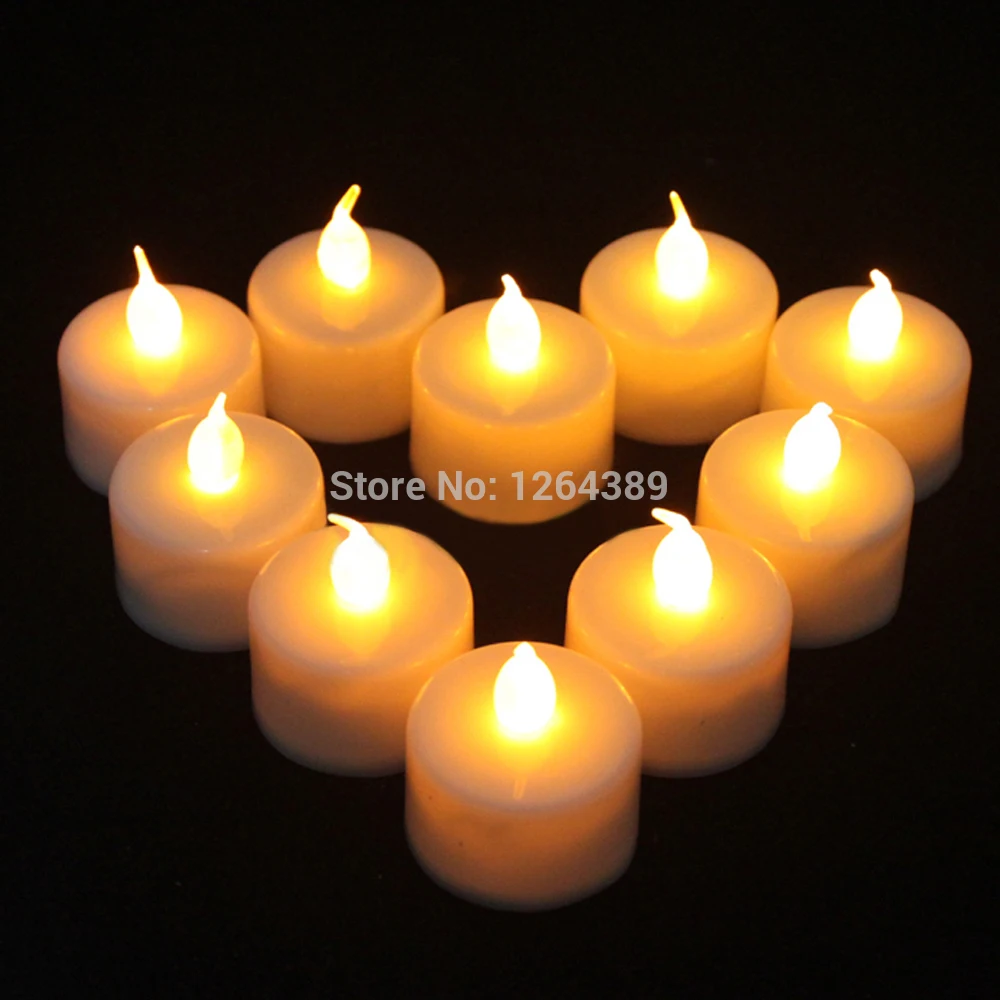 12PCS Flameless Votive Candles Battery Operated Flickering LED Tea Wedding Light 