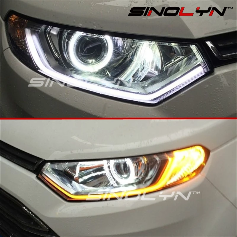 

High Quality Universal 60cm 85cm White Amber Dual Colors Flexible Switchback LED DRL Daytime Running Lights With Epistar Chip