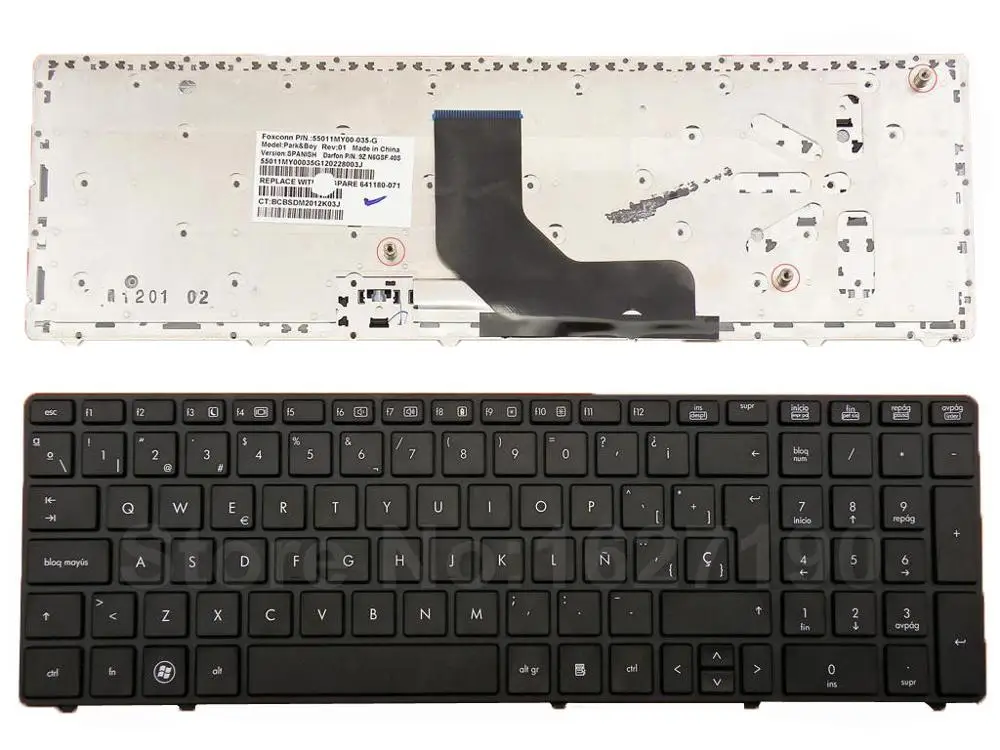 

SP Spanish Laptop Keyboard for HP ProBook 6560B/EliteBook 8570P BLACK FRAME BLACK(Without Point stick) New Notebook Keyboards