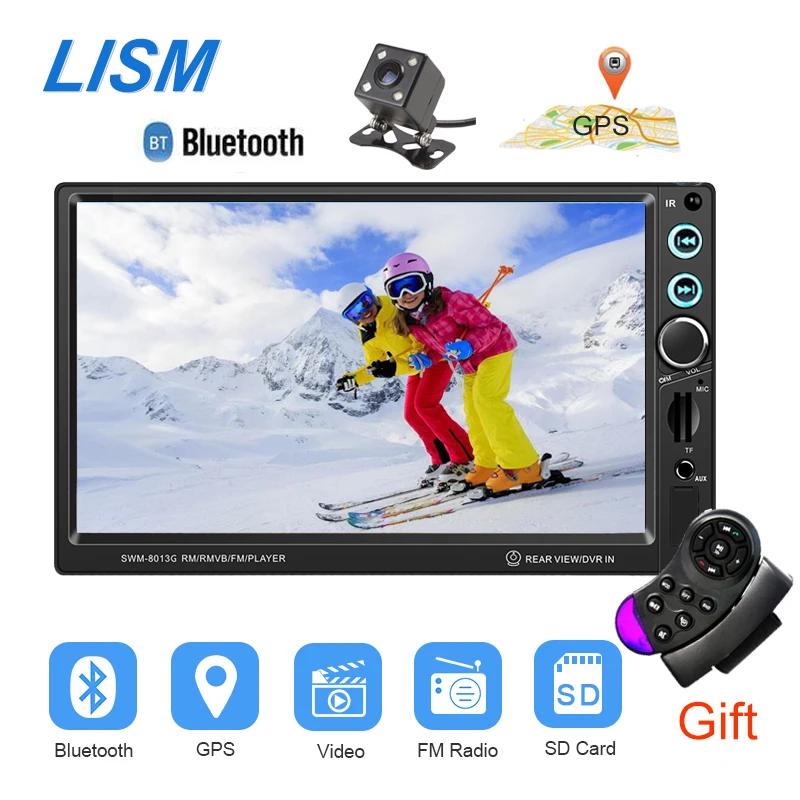 

LISM Bluetooth Car Radio GPS Navigation Autoradio 7 Inch Large Screen MP4 MP5 Vehicle Audio Video Player Reversing Monitor