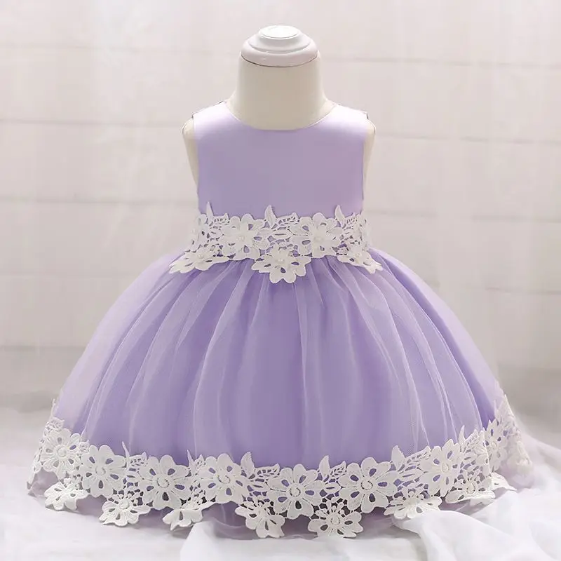 Платье для маленьких девочек; платье для крестин; платье наряды для новорожденных 1 год Платья принцесс для праздников и дней рождения - Цвет: AG045 Purple