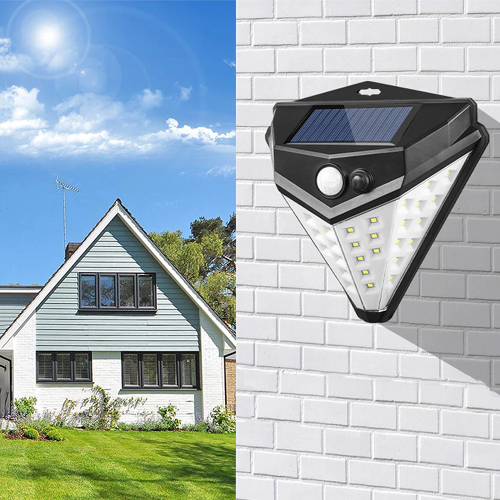 

38 LED Solar Modes Motion Sensor Outdoor 4pcs Solar Power Lamp Waterproof Security Energy Saving Garden Wall Lights