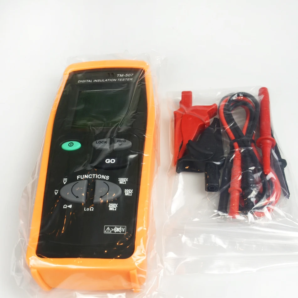 Тестер изоляции TM-507 megohmmeter тестер сопротивления CAT IV 600 V 4 цифры ЖК-дисплей