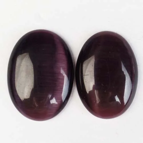 2pieces/lot)Wholesale Natural Mixed Stone Oval CAB CABOCHON 25x18x6mm yl061801 - Окраска металла: dark purple Cat Eye