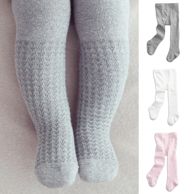 Soft Cotton Baby Boy Girl Tights Toddler Kids Solid Color Warm ...