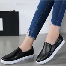 Женская Повседневная обувь Пояса из натуральной кожи Туфли без каблуков Лоферы для женщин для Для женщин Спортивная обувь белая удобная обувь с мягкой подошвой Женские криперы