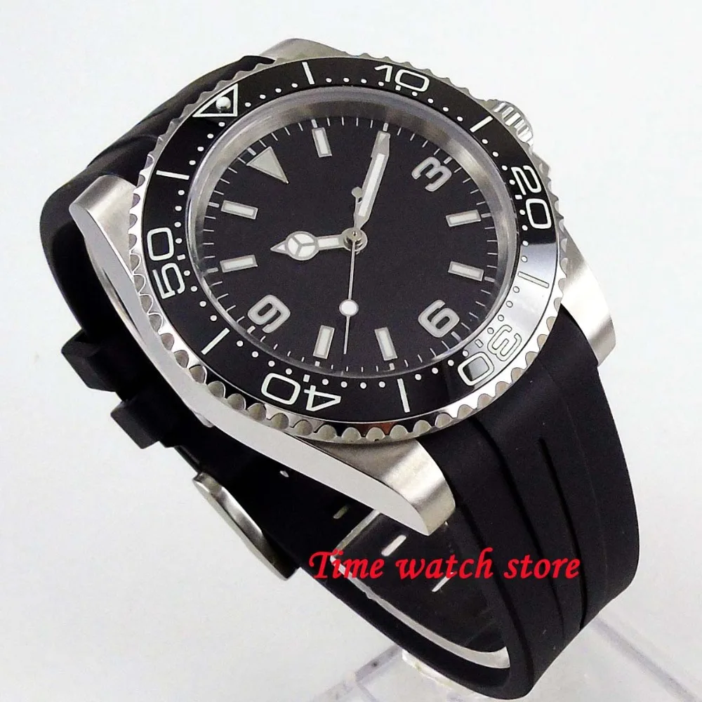 Мужские автоматические часы 40 мм Bliger 21 jewels Miyota 8215 черный циферблат