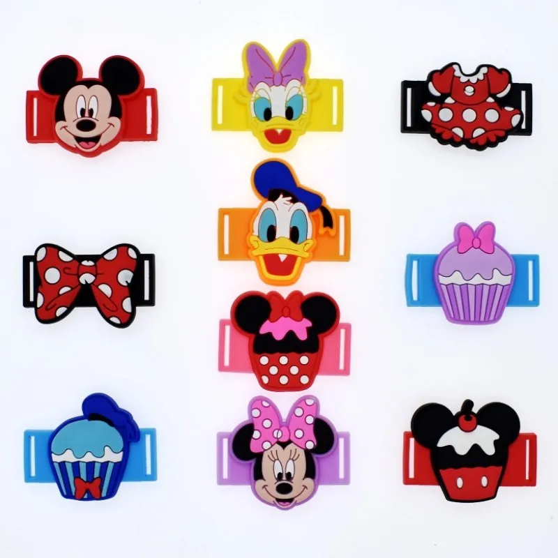 

10pcs Cartoon Mickey Minie Soft PVC Sneaker Decorations For Kids Shoes Lace Adapter Birthday Gift Shoe Lace Dubraces