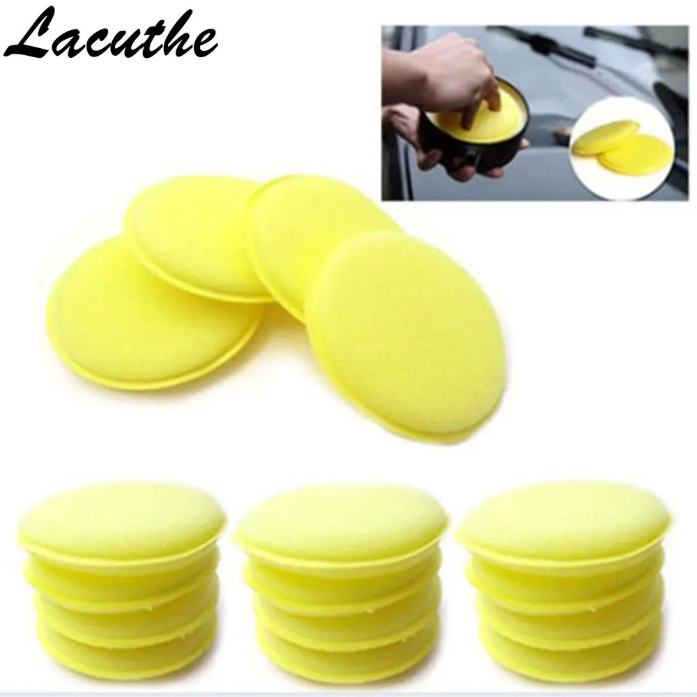 

12pcs/lot Car Vehicle Wax Polish Foam Sponge Hand Soft Wax Yellow Sponge Pad/Buffer for Car Detailing Care Wash Clean