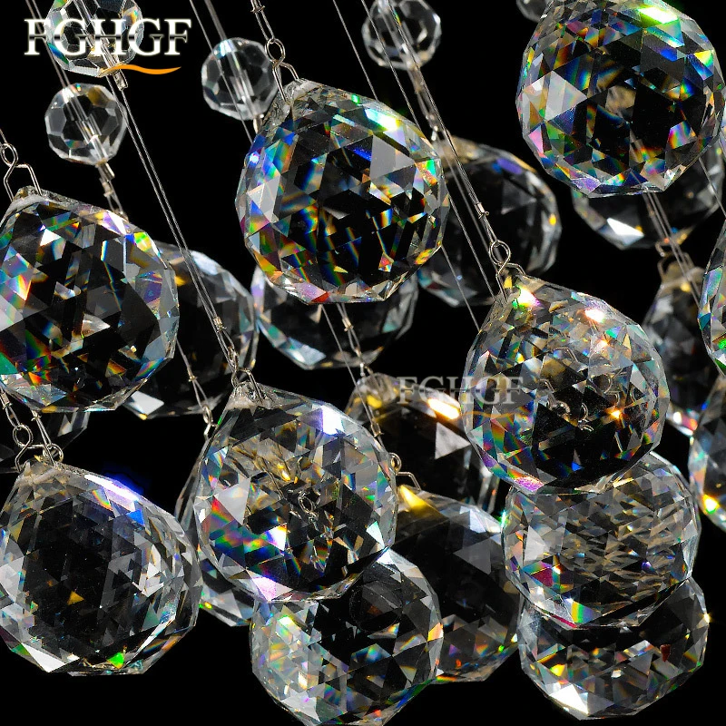 Modern Luster Crystal Chandeliers Lighting Fitting Oval Flush Mounted Pendant Lamp For Foyer Dining Room Restaurant Decoration (2)