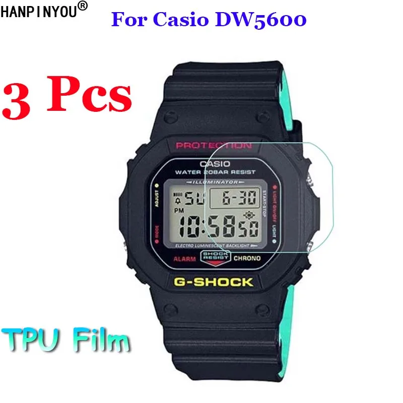 3 шт./лот для Casio DW5600 DW5610 DW 5600 5610 спортивные часы Мягкий ТПУ полное покрытие пленка протектор экрана(не закаленное стекло