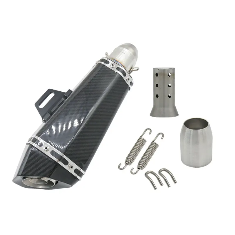 Выхлопная труба Akrapovic, глушитель для мотоцикла из нержавеющей стали с глушителем, 3 стиля, труба для YAMAHA GY6 125CC 1500CC - Цвет: A Silencer