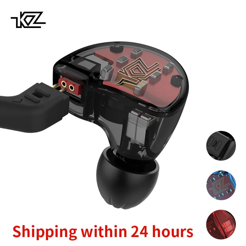 KZ ZS10 Headphones 4BA+1DD Dynamic Armature Earbuds HiFi Bass Headset Noise Cancelling In Ear Monitors hybrid Earphone+Bluetooth