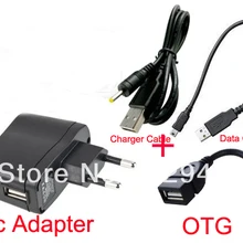 2 шт. ЕС плагин для настенного Зарядное устройство Мощность адаптер 5В 2A USB Порты и разъёмы+ кабель для передачи данных для chuwi pad mini V88 Archos Arnova 8C G3 Android планшетный ПК