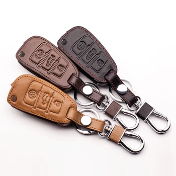 

Top top leather car styling key holder for Audi Sline A3 A5 Q3 Q5 Q7 A6 C5 C6 A4 B6 B7 B8 TT 80 S6 auto parts protect shell
