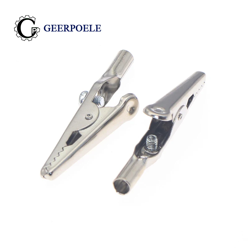 

10 pcs/lot 1-10 Single Handle Alligator Clip No Cover 50MM 5A Iron Clamp For Testing Electric Probe Meter Crocodile Clip