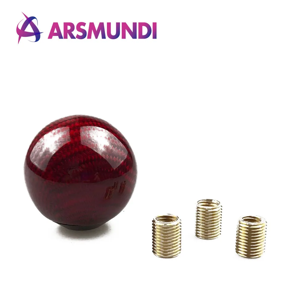 

Wine red Carbon Fiber Car Gear Shift Knob Shifter Lever Round Ball Shape