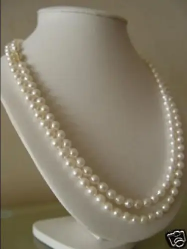

Hot sale new Style >>>>>46" 7-8mm AA++ White Freshwater Round Pearl Necklace