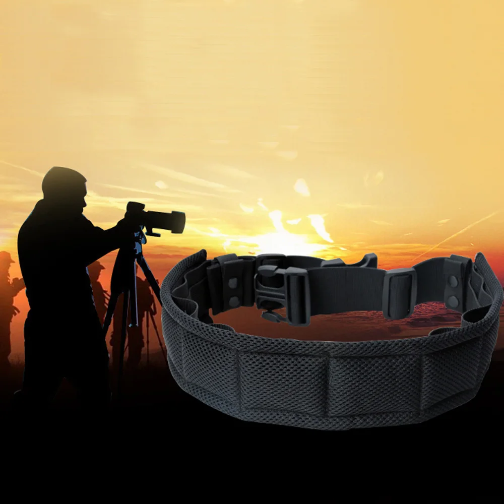 

Light Utility Belt for Photographers Outdoor Photography Adjustable Waist with D-Rings for Hanging Camera Accessories