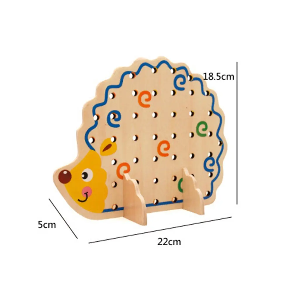 В виде Ёжика, фрукты, овощи, бусины, деревянные строительные блоки, строительная нить, игрушка, ранние Развивающие головоломки, игрушки для детей, подарок