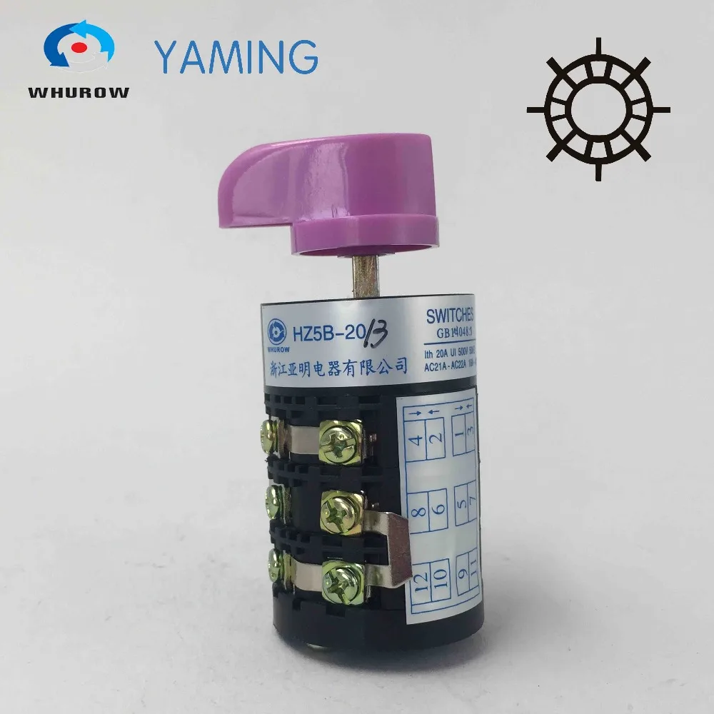Interruptor de Prata Profissional Multi-passo 0-7 Posição Universal Rotativo Cam Contato Fábrica Fornecida Hz5b-20 – 3 20a p