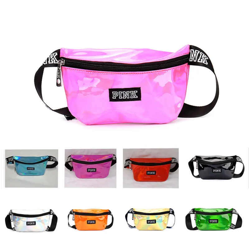

LXFZQ Transparent Laser heuptas waist bag mini women holographic pink Reflective fanny pack hologram beach pockets pouch belt